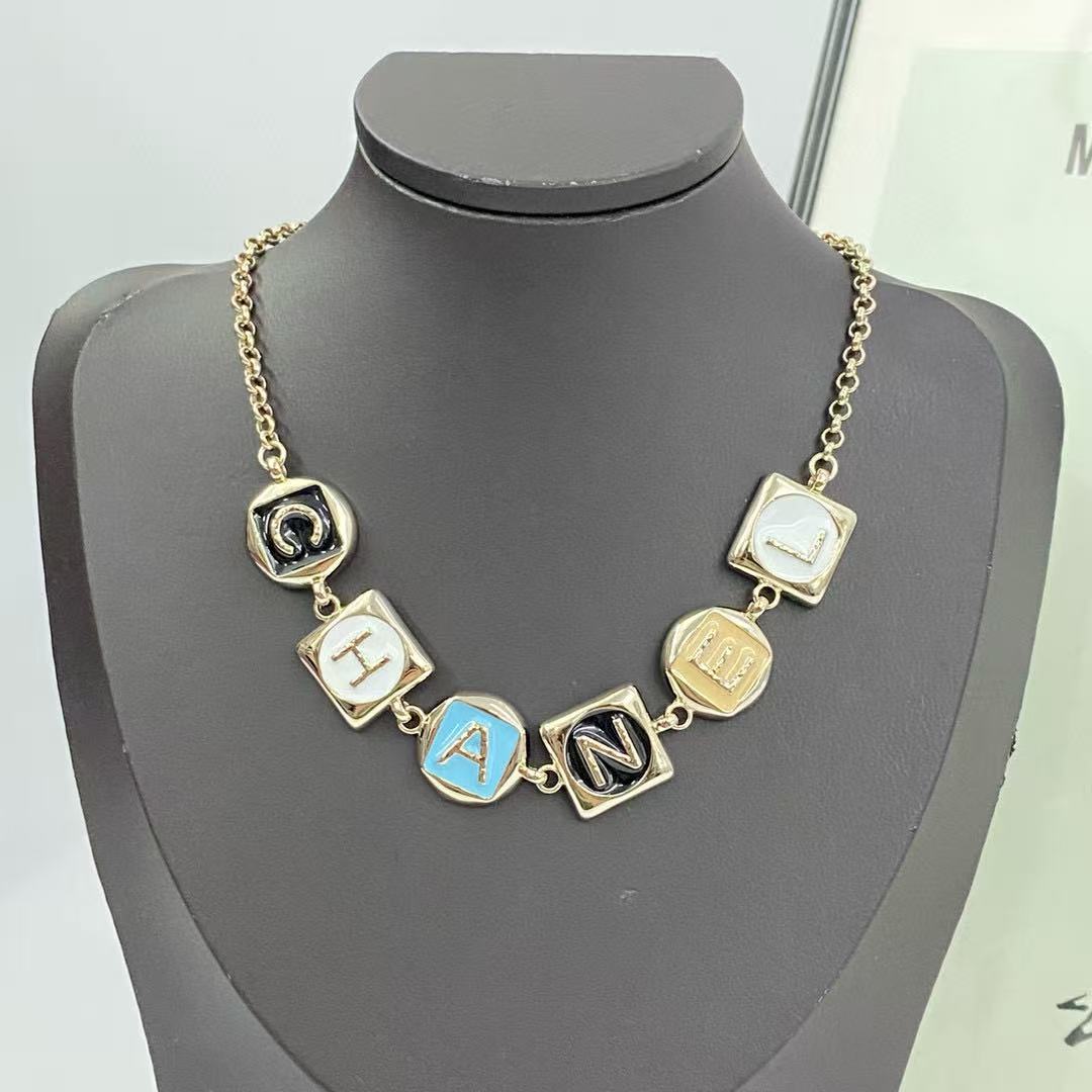 Letter Pendant Necklace in Polished Metal-Tone – Design 011 main product view