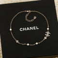 Double-C Emblem Pendant Necklace in Polished Metal-Tone – Design 014 main product view