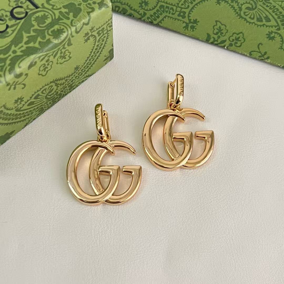 Geometric Emblem Stud Earrings in Polished Metal-Tone – Design 022 main product view
