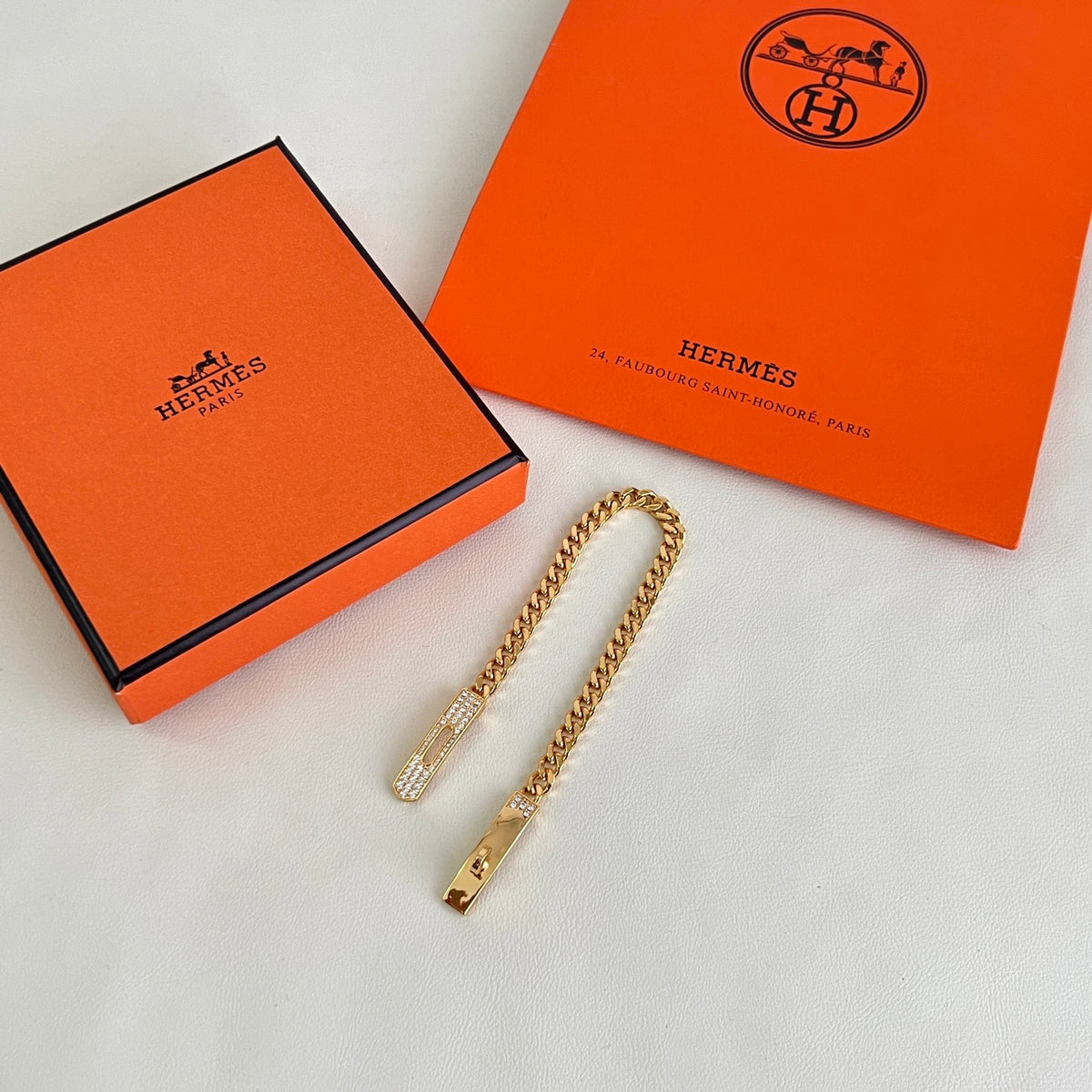 Signature Emblem Bracelet in Gold-Tone – Design 003 front product view