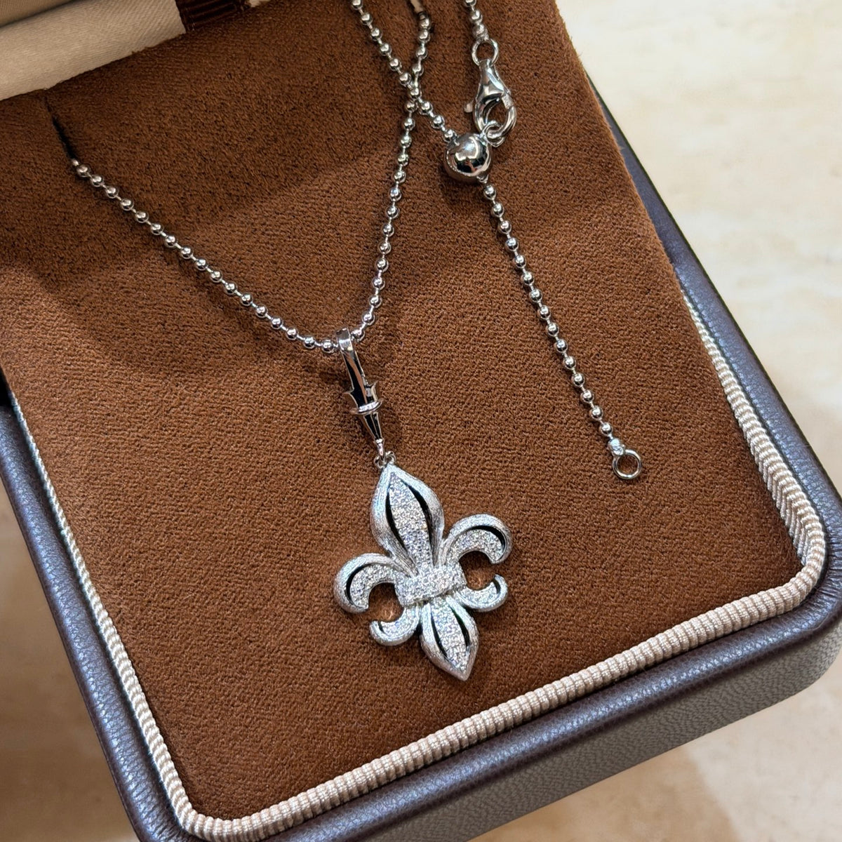 Gothic Emblem Pendant Necklace in Antique Silver-Tone – Design 14 main product view