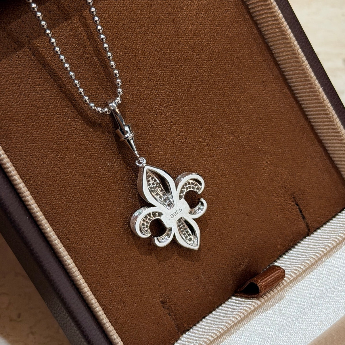 Gothic Emblem Pendant Necklace in Antique Silver-Tone – Design 14 main product view