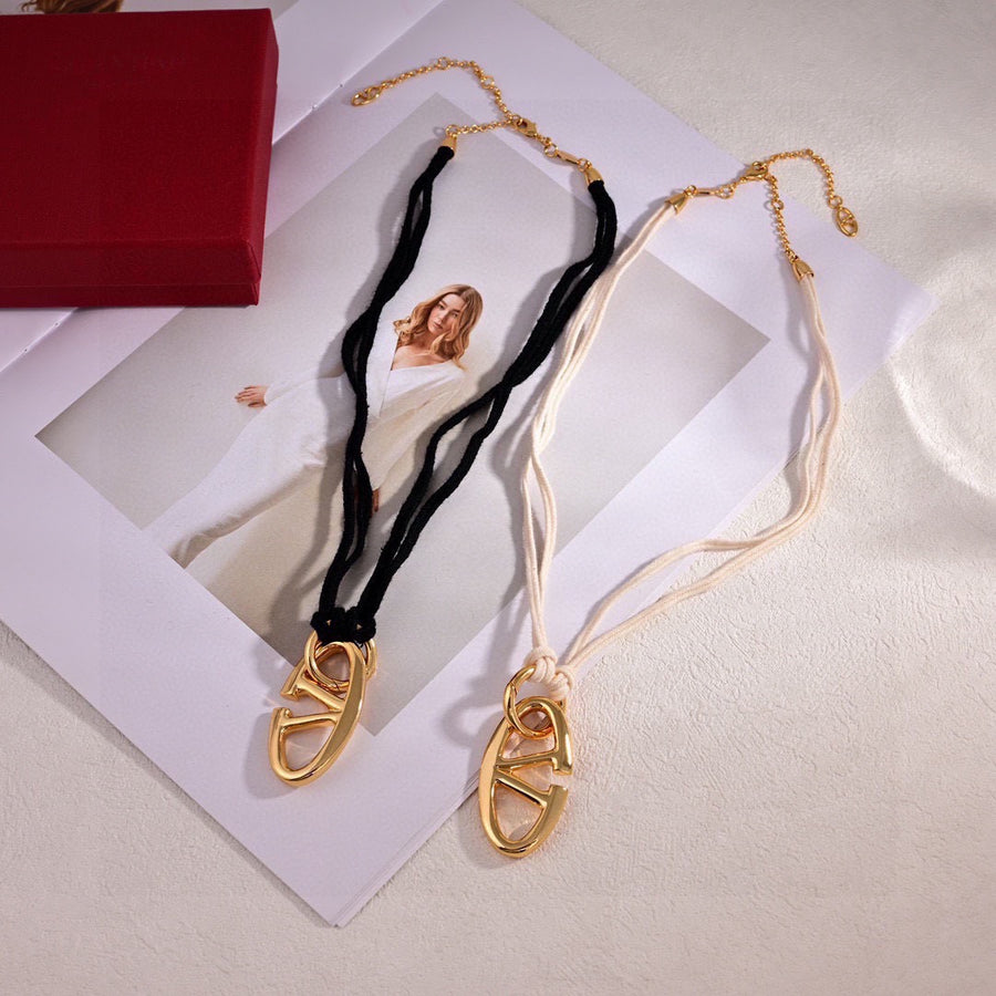 Signature Emblem Pendant Necklace in Polished Metal-Tone – Design 01 main product view