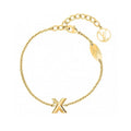 Letter Emblem Bracelet in Polished Metal-Tone – Design 016 main product view
