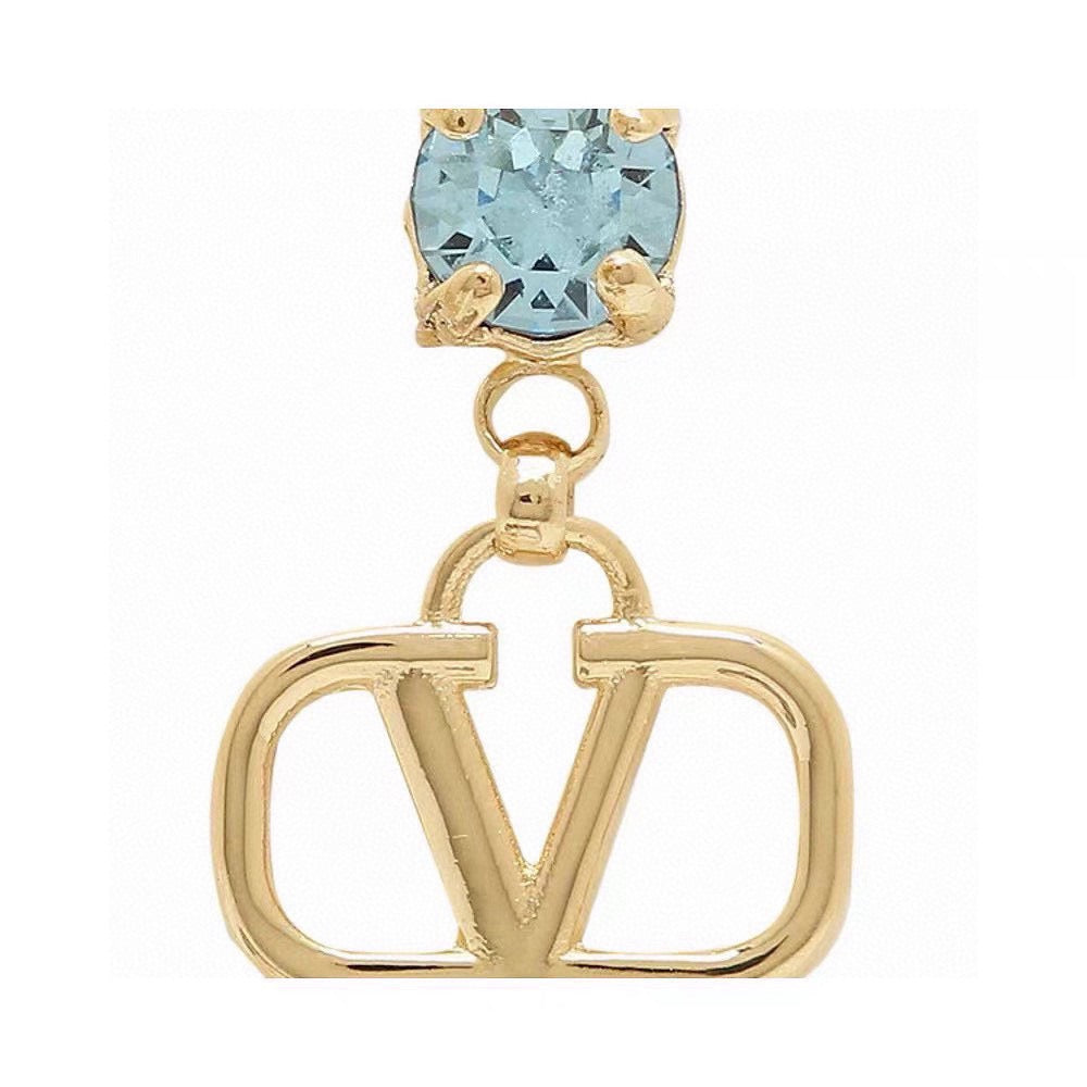 Signature Emblem Stud Earrings in Gold-Tone – Design 12 front view