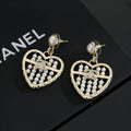 Signature Emblem Stud Earrings in Gold-Tone – Design 025 main product view