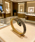 Serpentine Bangle in Polished Metal-Tone – Serpentine Detail – Design 011 main product view