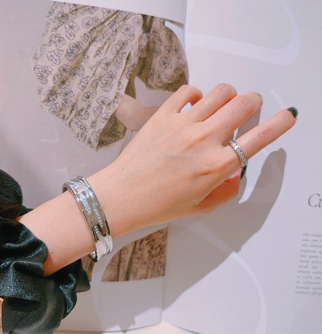 Serpentine Bangle in Polished Metal-Tone – Serpentine Detail – Design 010 detail view