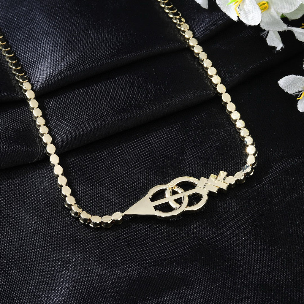 Signature Emblem Jewelry Accessory in Polished Metal-Tone – Design 027 close-up detail