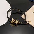 Geometric Emblem Leather-Detail Bracelet – Leather Detail – Design 008 main product view