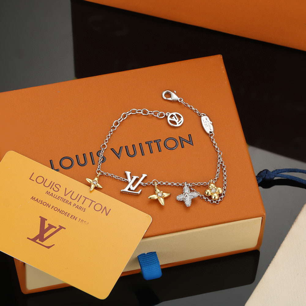 Letter Emblem Bracelet in Polished Metal-Tone – Design 018 main product view