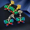 V Emblem Polished Stud Earrings – Design 02 main product view