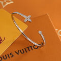 Clover Bangle in Polished Metal-Tone – Clover Detail – Design 010 main product view