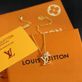 Letter Emblem Pendant Necklace in Gold-Tone – Design 005 main product view