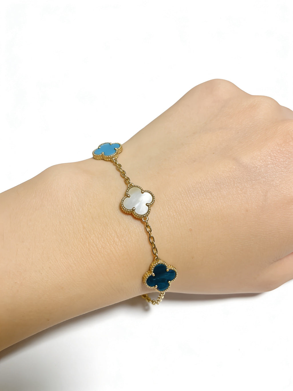Clover Bracelet in Polished Metal-Tone – Multicolor – Design 17 main product view