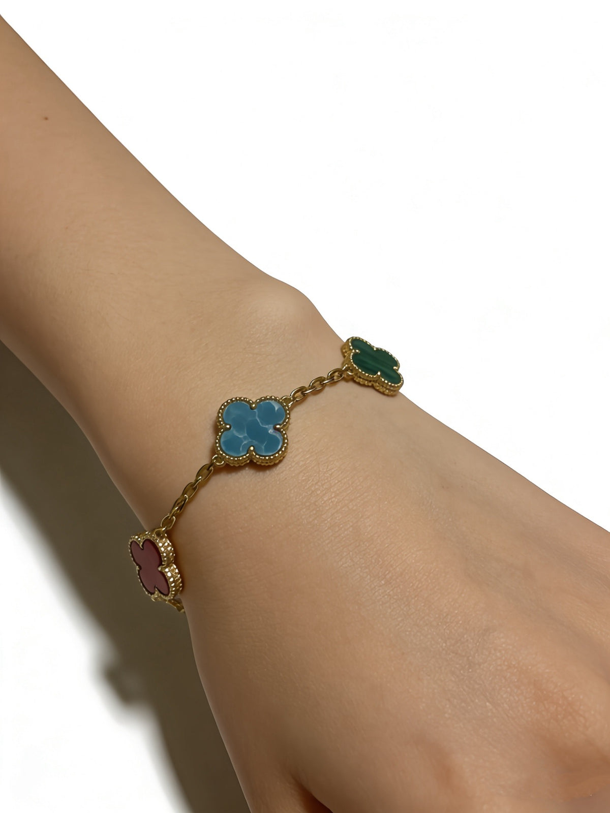 Clover Bracelet in Polished Metal-Tone – Multicolor – Design 10 main product view