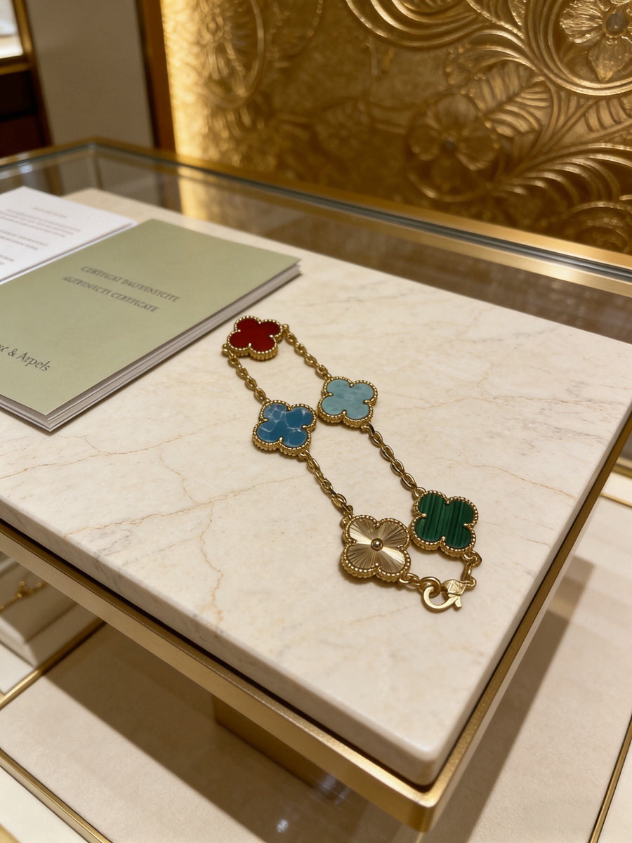 Clover Bracelet in Polished Metal-Tone – Multicolor – Design 10 main product view