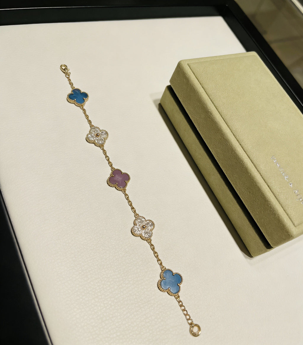 Clover Bracelet in Polished Metal-Tone – Multicolor – Design 15 main product view