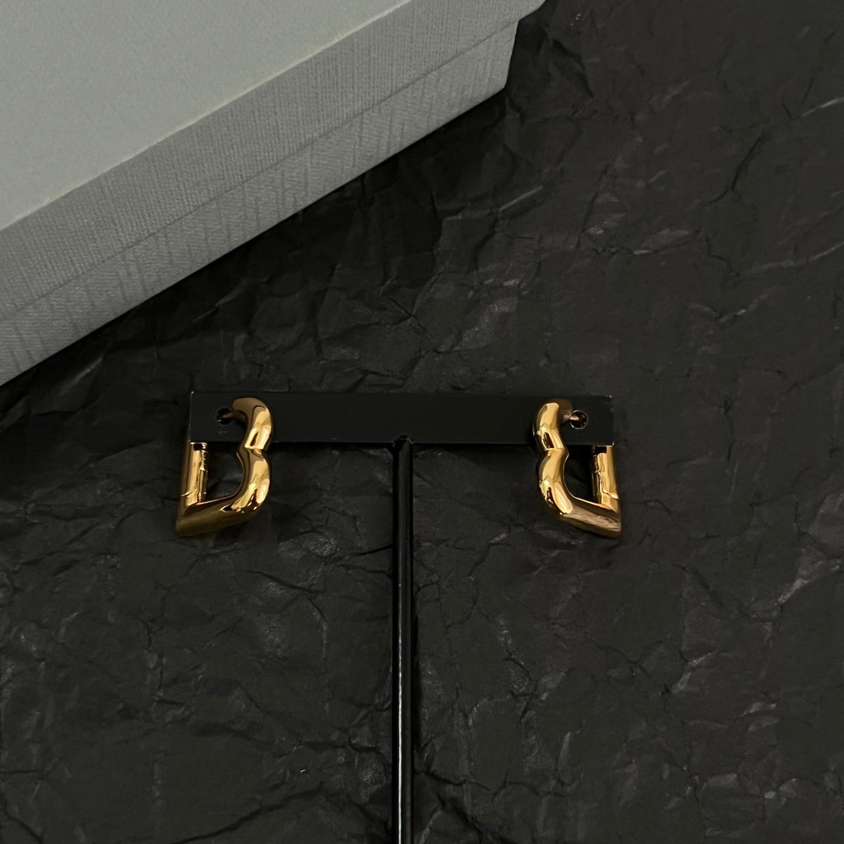 Ring Motif Statement Earrings in Polished Metal-Tone – Design 004 main product view