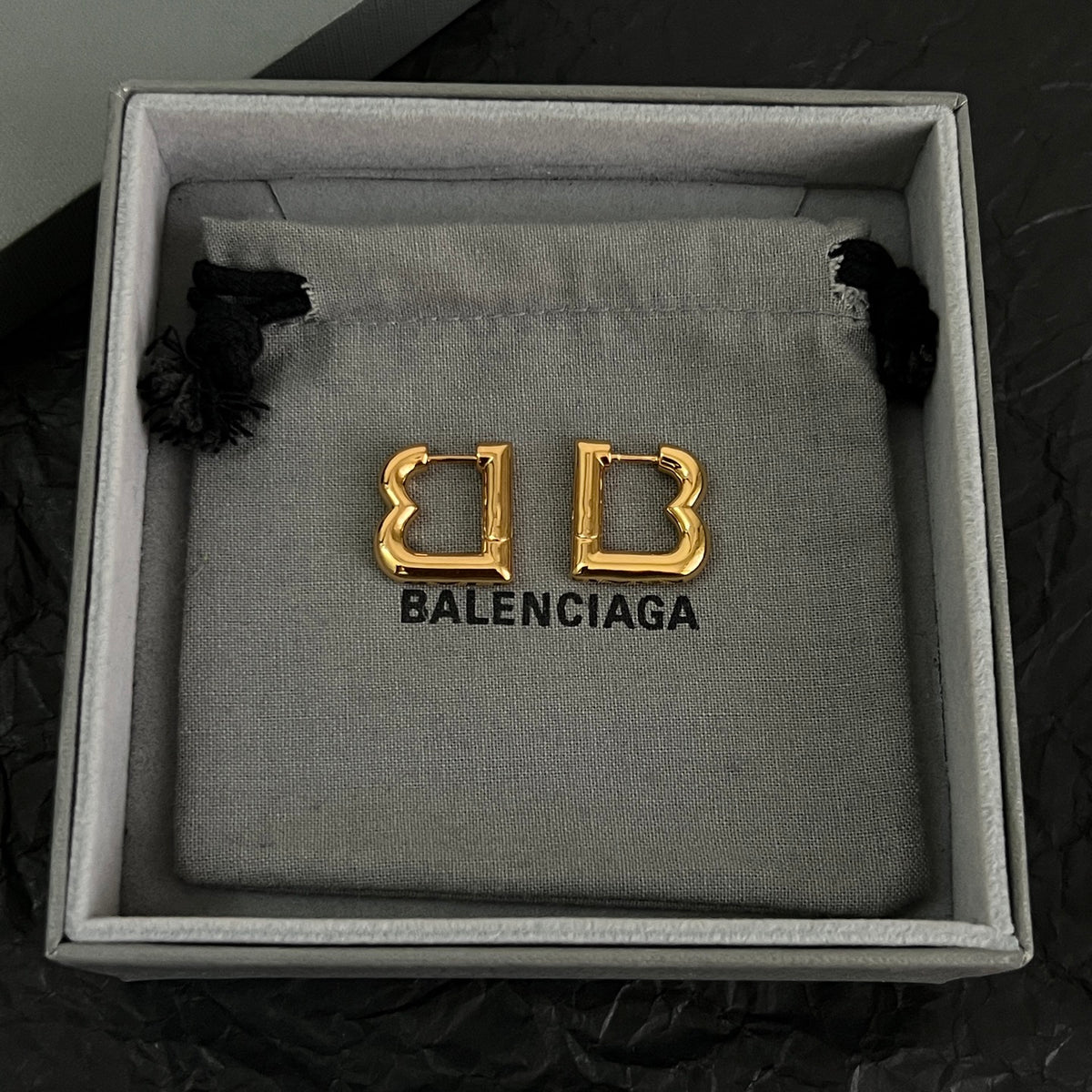 Ring Motif Statement Earrings in Polished Metal-Tone – Design 004 front product view