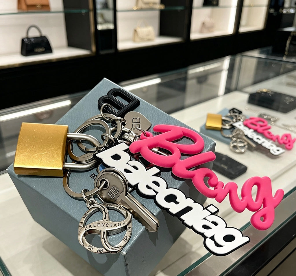 Key Jewelry Accessory in Polished Metal-Tone – Design 022 styled product view