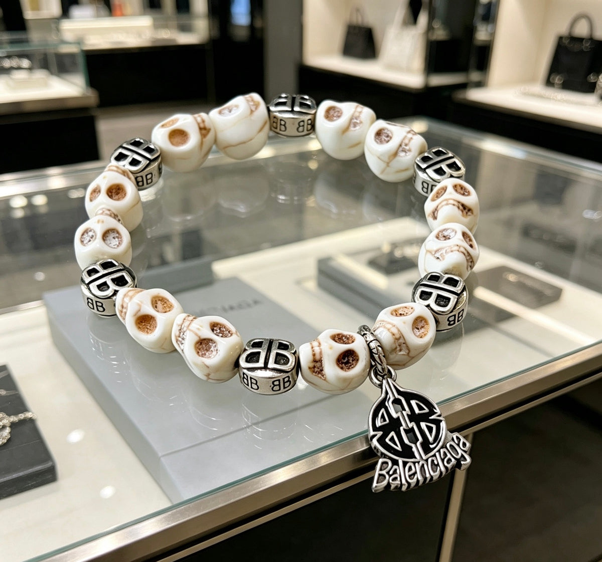 Geometric Emblem Bracelet in Polished Metal-Tone – Design 045 styled product view