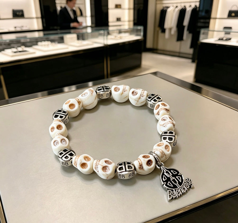 Geometric Emblem Bracelet in Polished Metal-Tone – Design 045 main product view