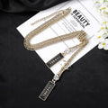 Double-C Emblem Pendant Necklace in Gold-Tone – Design 006 main product view