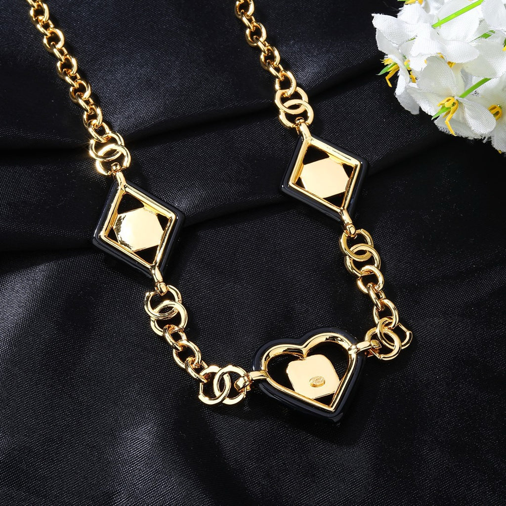 Heart Jewelry Accessory in Polished Metal-Tone – Heart Detail – Design 002 main product view