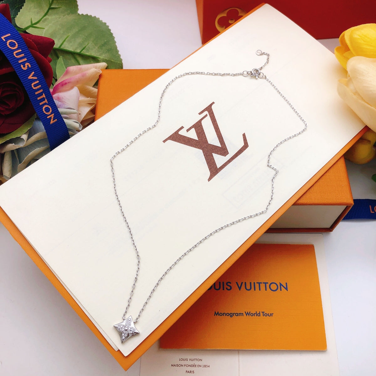 Geometric Emblem Pendant Necklace in Silver-Tone – Silver Detail – Design 006 front product view