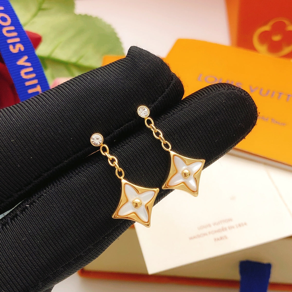 Geometric Emblem Stud Earrings in Gold-Tone – Design 026 main product view