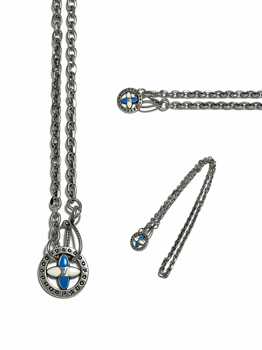 Chain Pendant Necklace in Silver-Tone – Design 024 front product view