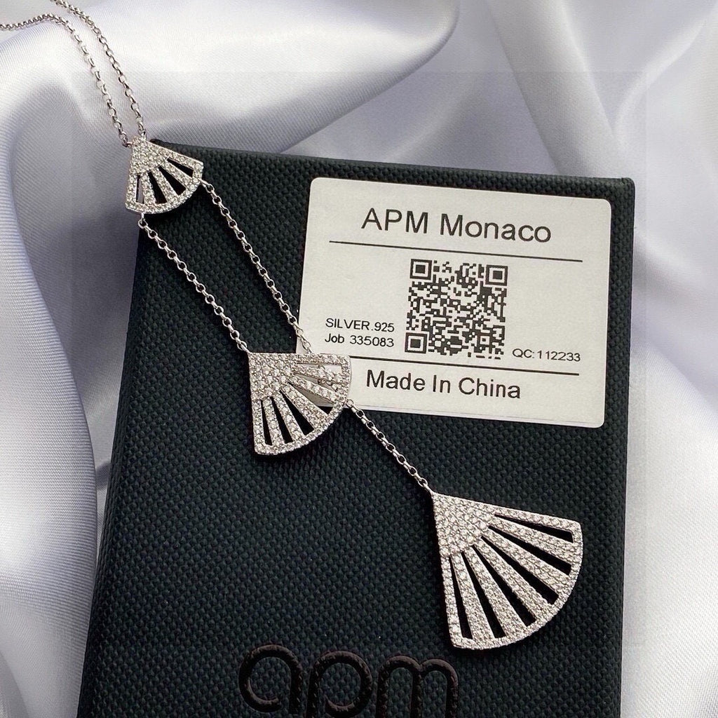Adjustable Fan Pendant Necklace in Silver-Tone main product view