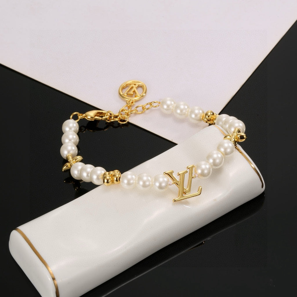 Letter Emblem Bracelet in Polished Metal-Tone – Design 023 main product view