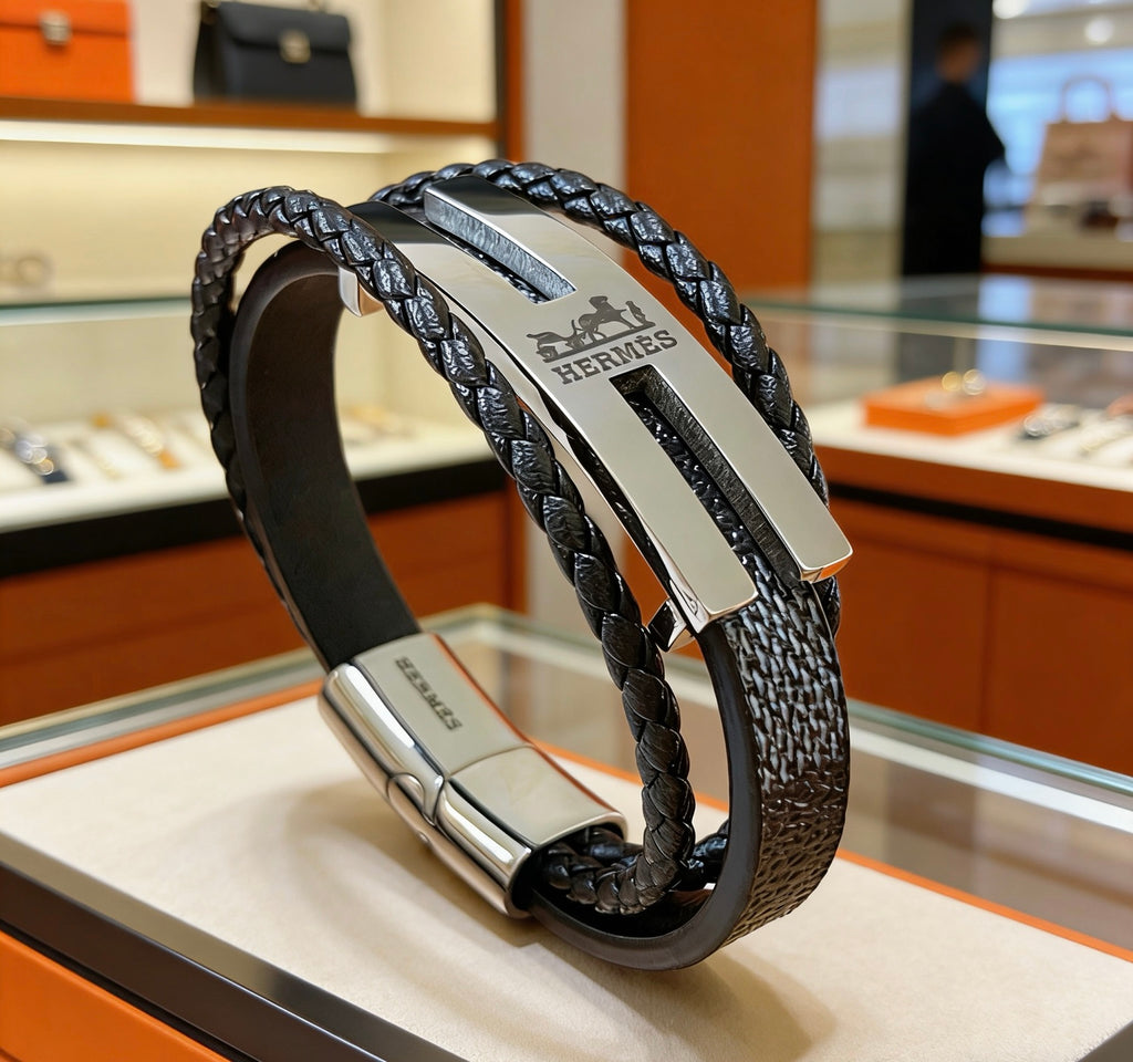 Horse Bangle in Polished Metal-Tone – Design 007 styled product view