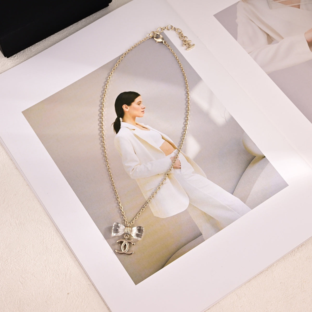 Signature Emblem Pendant Necklace in Polished Metal-Tone – Design 051 front product view