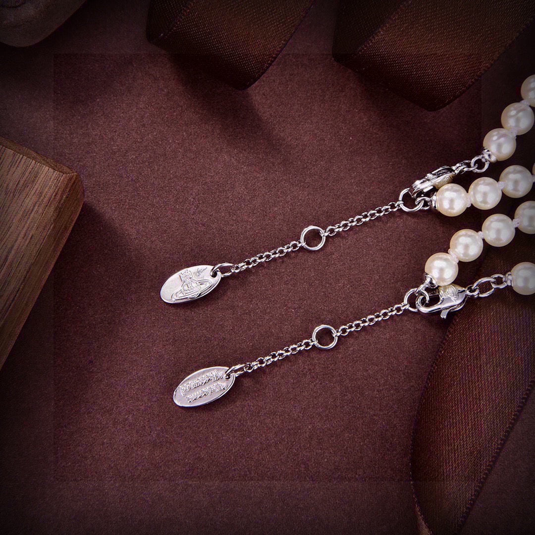 Orb Bracelet in Polished Metal-Tone – Pearl Detail – Design 005 side detail