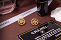 Signature Emblem Stud Earrings in Polished Metal-Tone – Design 029 main product view