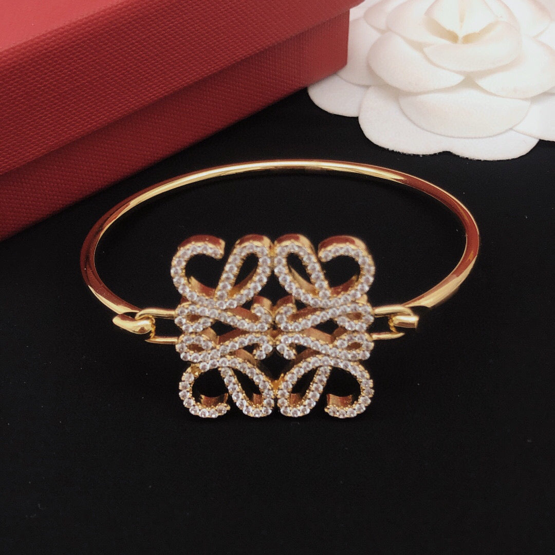 Sculptural Statement Bracelet in Polished Metal-Tone – Design 02 front view