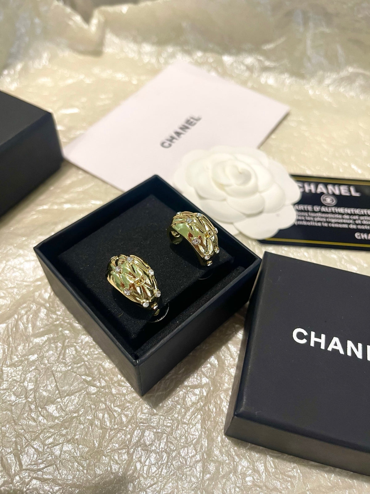 Signature Emblem Crystal-Accent Statement Earrings – Design 007 main product view