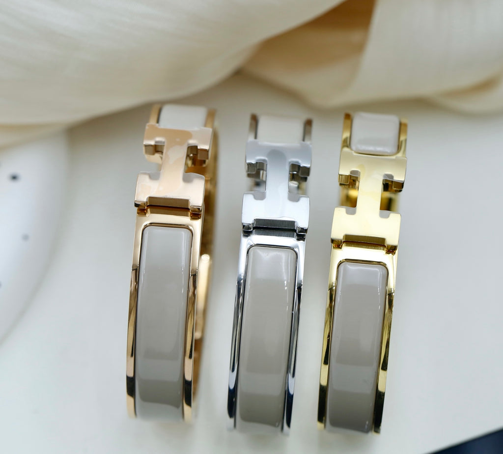 Horse Bangle in Polished Metal-Tone – Design 010 styled product view