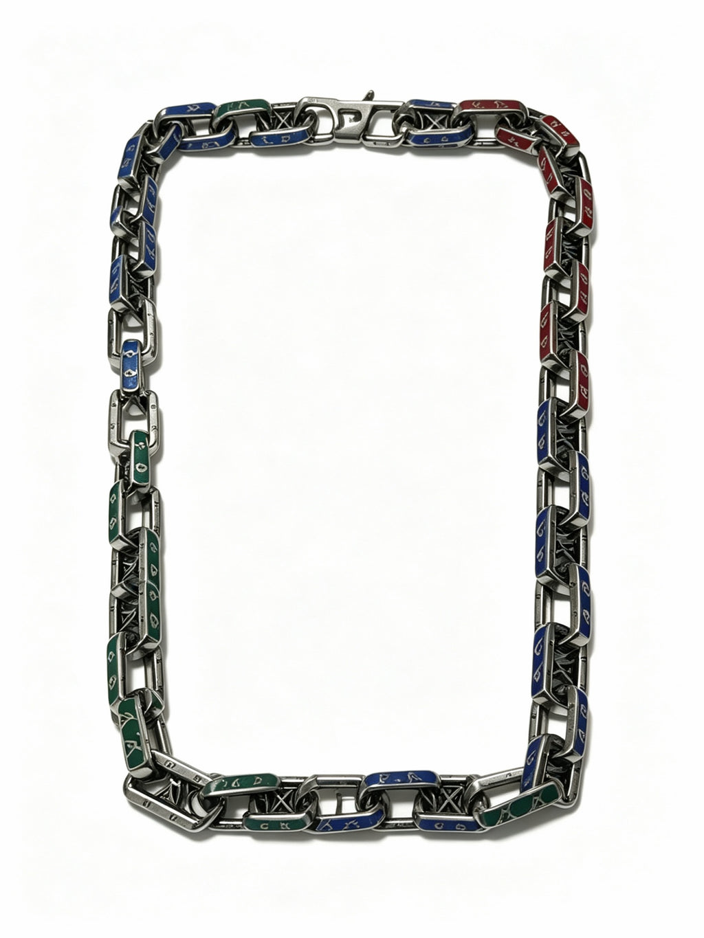 Chain Pendant Necklace in Silver-Tone – Design 023 front product view