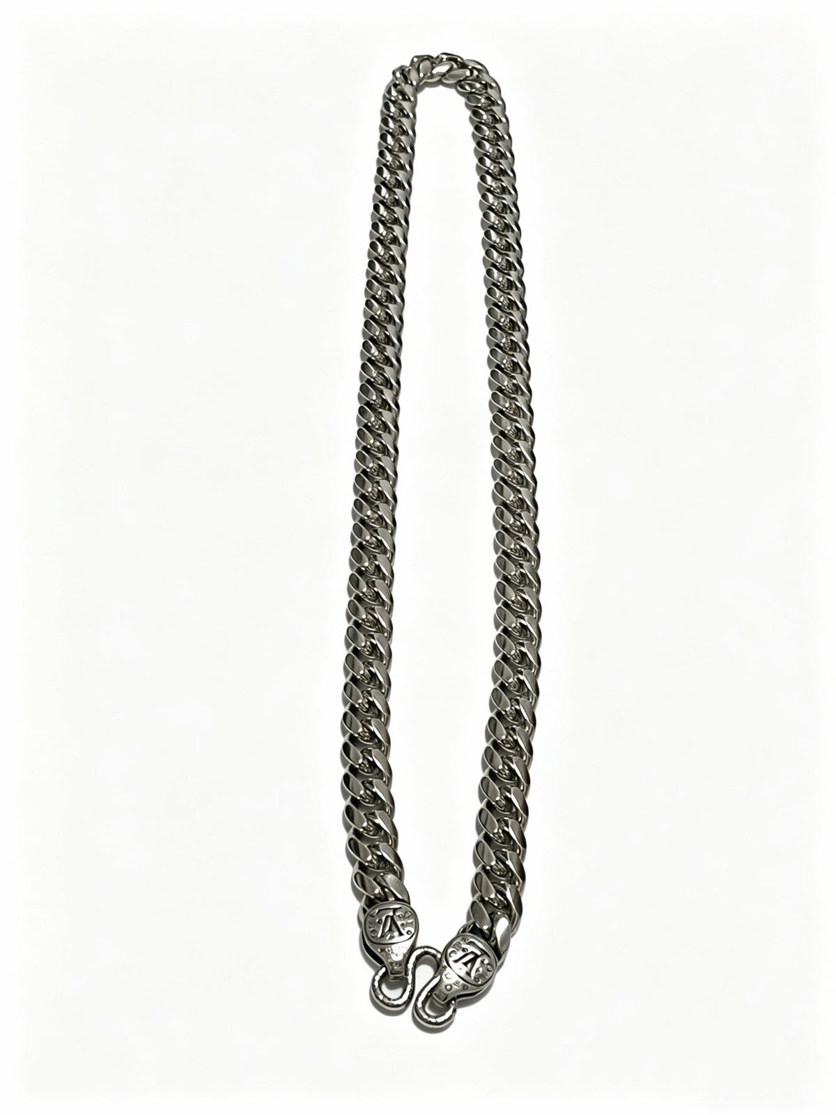 Chain Pendant Necklace in Silver-Tone – Design 020 front product view