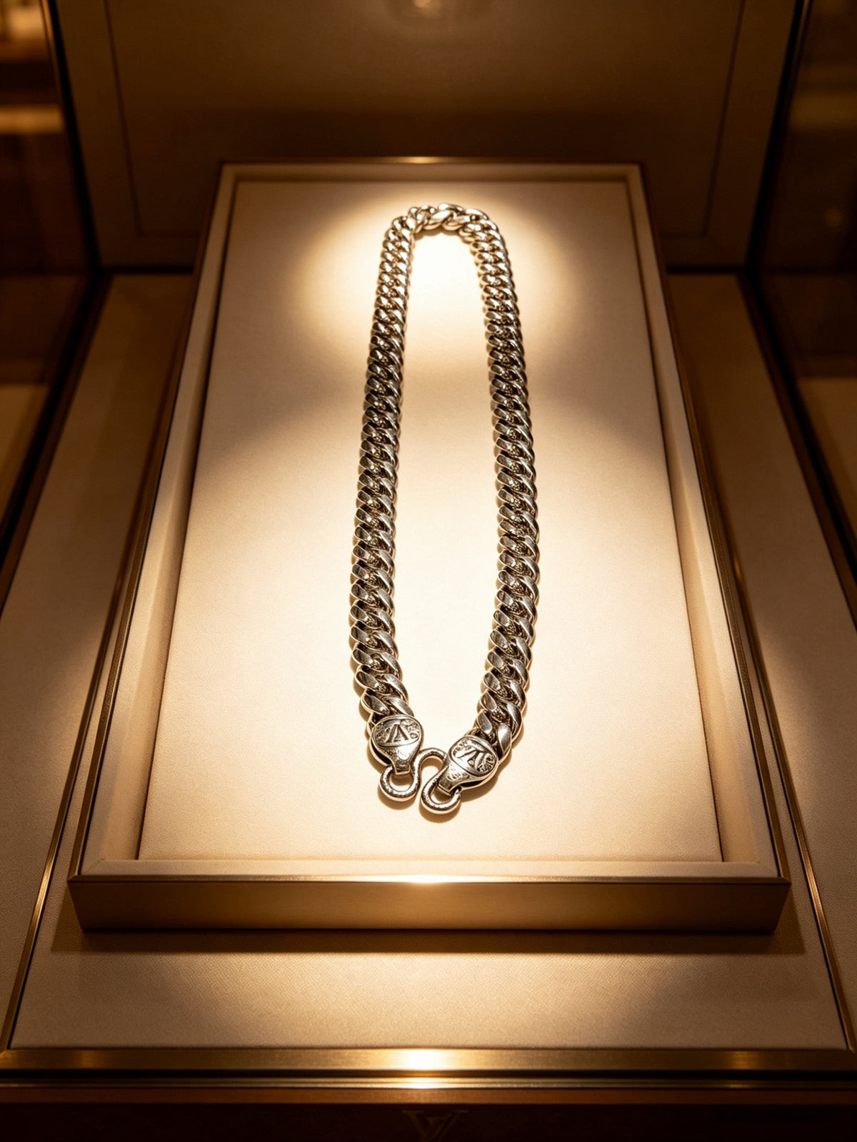 Chain Pendant Necklace in Silver-Tone – Design 020 main product view