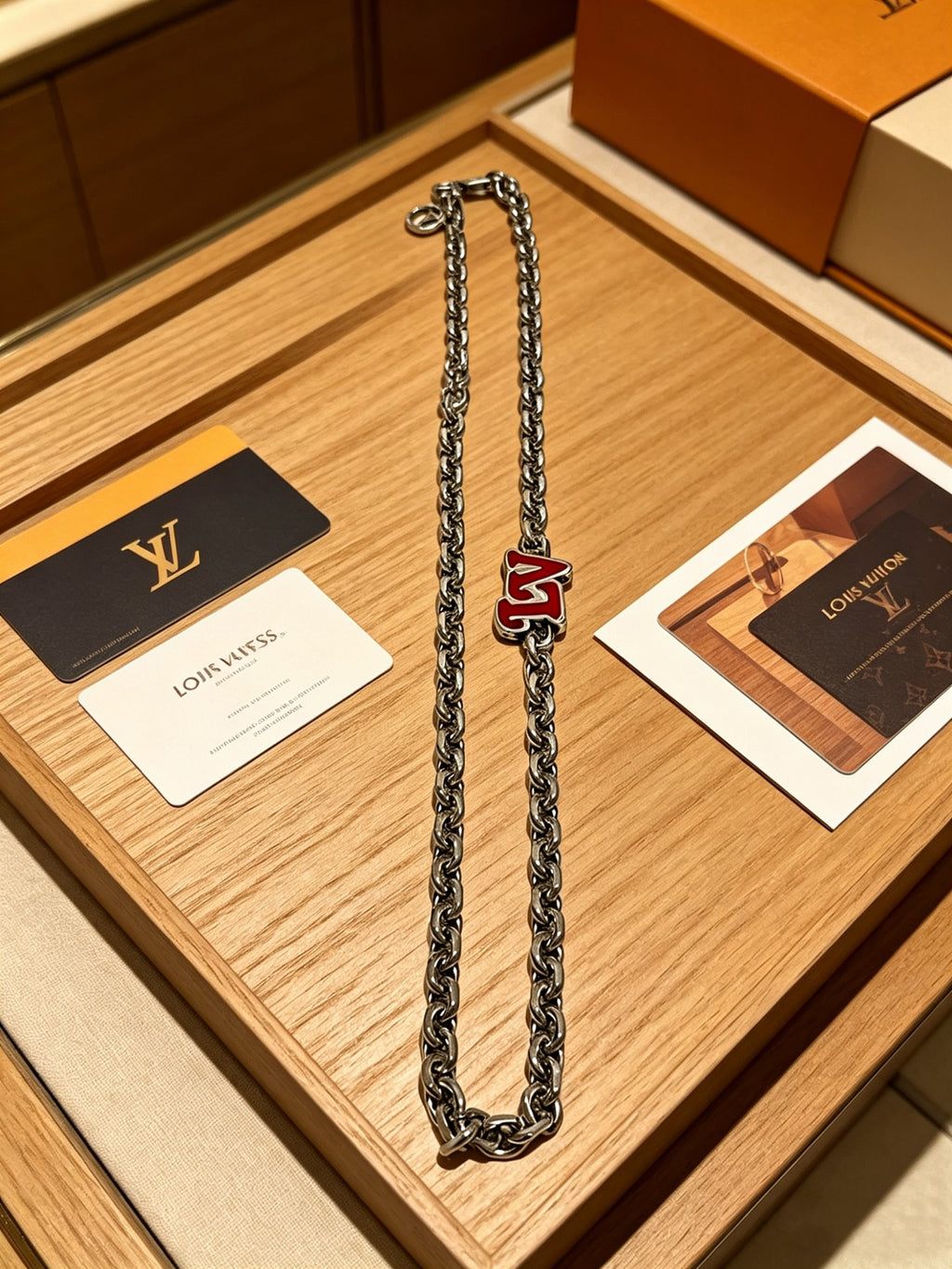 Chain Pendant Necklace in Silver-Tone – Design 017 main product view