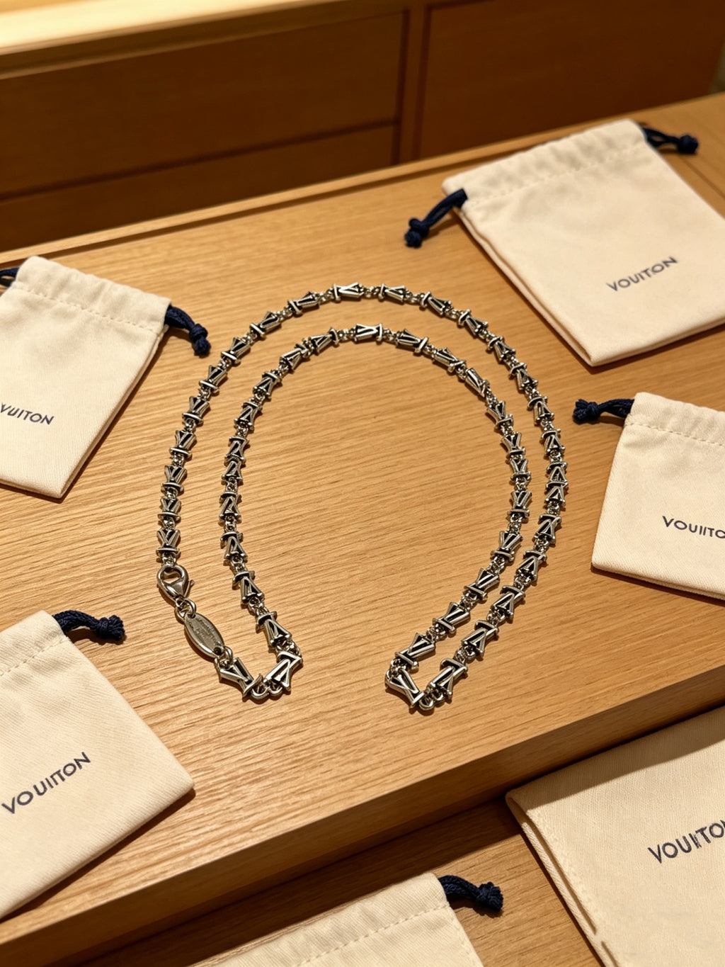 Chain Pendant Necklace in Silver-Tone – Design 016 front product view