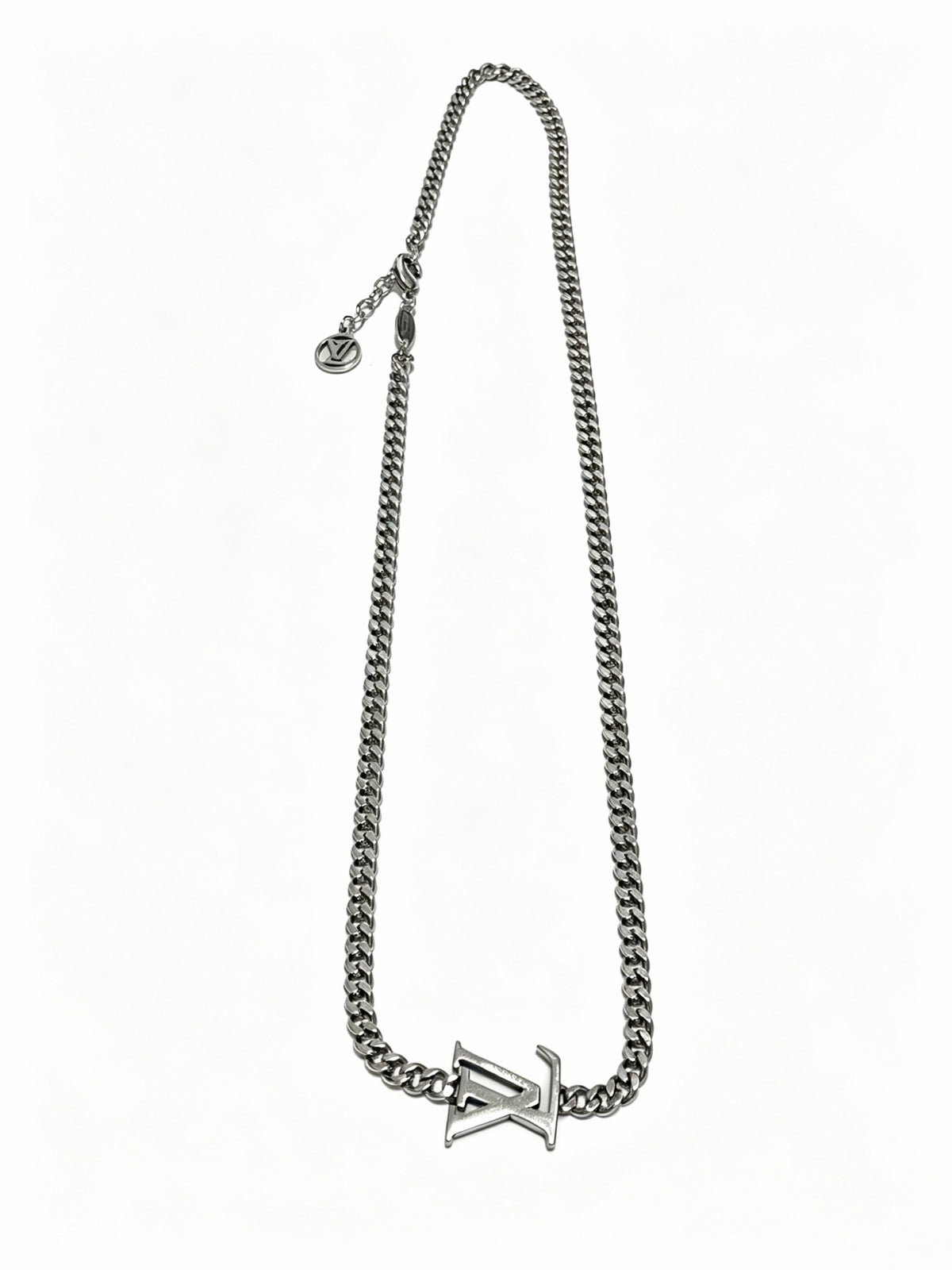 Chain Pendant Necklace in Silver-Tone – Design 013 front product view
