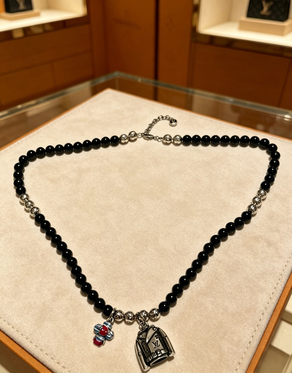Chain Pendant Necklace in Silver-Tone – Design 010 front product view