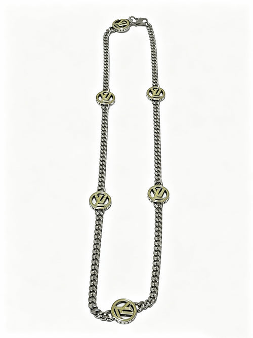 Chain Pendant Necklace in Silver-Tone – Design 008 front product view