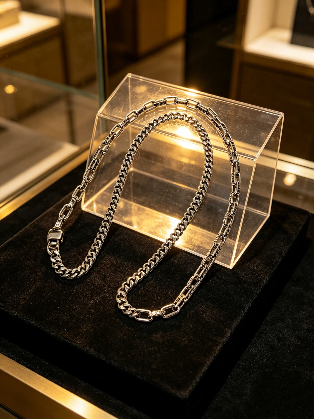 Chain Pendant Necklace in Silver-Tone – Design 007 styled product view